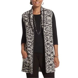 Chico’s Mackenzie tweed detail open knit vest Size 3 (16/18-XL)